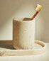 Marble-effect resin toothbrush holder