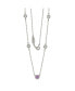 Pink Sapphire & Lab-Grown White Sapphire 5 Stone Station Necklace in Sterling Silver by Suzy Levian