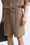 100% linen bermuda shorts