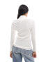 Фото #3 товара & Other Stories merino wool sheer high neck knitted top in off white