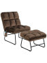 Velvet Massage Recliners with Ottoman Remote Control and Side Pocket