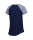 ფოტო #4 პროდუქტის Women's Deep Sea Blue Seattle Kraken Grand Slam Raglan Notch Neck T-shirt