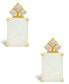 ფოტო #6 პროდუქტის Opal (1-1/2 ct. t.w.) and Diamond (1/8 ct. t.w.) Stud Earrings in 14K Yellow Gold or 14K White Gold