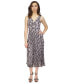 ფოტო #1 პროდუქტის Women's Snakeskin-Print Pleated Midi Dress