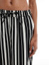 Фото #7 товара ONLY Tall wide leg trouser in black and white stripe