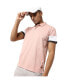 Фото #2 товара Men's Blush Pink Polo T-Shirt With Contrast Detail