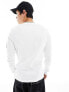 Фото #3 товара Calvin Klein Jeans waffle longsleeve t-shirt in white