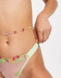 ASOS DESIGN premium tutti fruity embroidered brief in green