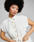 ფოტო #4 პროდუქტის Women's Short-Sleeve Belted Shirtdress