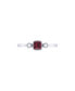 ფოტო #3 პროდუქტის Cushion Cut Ruby Gemstone, Natural Diamonds Birthstone Ring in 14K White Gold