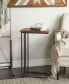 Metal Rustic Accent Table with Brown Wood Top, 19" x 11" x 26"