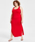 Фото #1 товара Trendy Plus Size Scoop-Neck Sleeveless Maxi Dress