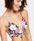 ფოტო #3 პროდუქტის Juniors' Floral-Print Shirred-Front Bikini Top, Created For Macy's