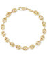 ფოტო #1 პროდუქტის Men's Polished Mariner Link Chain Bracelet in 10K Gold