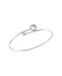 ფოტო #1 პროდუქტის Half Moon Star Design Sterling Silver Diamond Adjustable Women Bangle