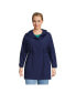 Дождевик Lands' End plus Size Squall с капюшоном, водонепроницаемый Синий, 2X - фото #3