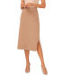 Women's Pull-On Side-Slit Jersey Skirt Dark Latte Heather, XS - фото #1