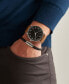ფოტო #4 პროდუქტის Men's Phylipa Brown Leather Strap Watch 43mm and Bracelet Gift Set, 2 Pieces