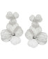 Silver-Tone Openwork Flower Double Drop Earrings