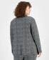 Фото #2 товара Plus Size Single-Button Herringbone Jacket