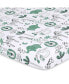 Фото #2 товара Pack n Play, Mini Crib, Portable Crib or Fitted Playard Sheets for Baby Boy or Girl, 3 Pack Set, Green Safari