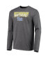 Men's Royal, Heathered Charcoal Distressed Pitt Panthers Meter Long Sleeve T-shirt and Pants Sleep Set