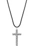 Rebel & Rose NL028-S-70 Studded Cross Black Unisex Necklace 70cm