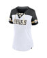 ფოტო #3 პროდუქტის Women's White Pittsburgh Steelers Dueling Slant V-Neck Lace-Up T-shirt