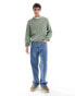 SOS DESIGN relaxed knitted fisherman rib jumper in green