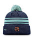 Фото #2 товара Men's Navy Seattle Kraken Special Edition 2.0 Cuffed Knit Hat with Pom