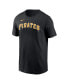 ფოტო #2 პროდუქტის Men's Black Pittsburgh Pirates Fuse Wordmark T-shirt