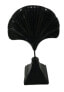 Skulptur Blatt 2er Set Oval Schwarz Marm