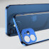 Ultra cienkie przezroczyste etui z metaliczną ramką do iPhone 12 mini ciemno-niebieski