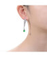 ფოტო #3 პროდუქტის Sterling Silver White Gold Plated with Emerald and Clear Cubic Zirconia Fauna Drop Earrings