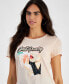 ფოტო #3 პროდუქტის Women's Just Peachy Embellished Graphic Print T-Shirt