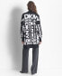 ფოტო #2 პროდუქტის Women's Collarless Open-Front Logo Cardigan