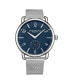 ფოტო #1 პროდუქტის Men's Silver Tone Stainless Steel Bracelet Watch 42mm