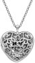 Delicate Necklace for Women Large Heart Filigree Locket DP669 (Chain, Pendant)