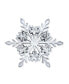 ფოტო #2 პროდუქტის Large Multi Color Ice Blue Frozen Winter Flower Snowflake Brooch Pin For Women Crystal Holiday Party Frozen Winter Rhodium Plated Alloy