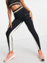 Pink Soda stripe waist band leggings in black