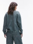 Фото #3 товара Topshop co ord graphic espana 89 oversized vintage wash sweat in dark green