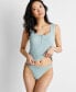 ფოტო #1 პროდუქტის Women's Cotton Blend Lace-Trim Thong Underwear, Created for Macy's