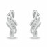Charming silver earrings with zircons PE068