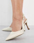 ASOS DESIGN Wide Fit Samber slingback stiletto heels in ivory