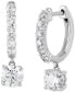 Фото #1 товара Lab Grown Diamond Dangle Small Hoop Earrings (1-1/2 ct. t.w.) in 14k White Gold