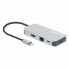 Manhattan USB-C Dock/Hub with Card Reader - Ports (x6): Ethernet - HDMI - USB-A (x3) and USB-C - With Power Delivery (10W) to USB-C Port (Note additional USB-C wall charger and USB-C cable needed) - Cable 15cm - Aluminium - Silver - Three Year Warranty - Retail Box