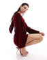 Фото #1 товара Nobody's Child velvet mini dress with fluted sleeves