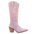 Фото #1 товара Dingo Texas Tornado Embroidered Snip Toe Cowboy Womens Purple Casual Boots DI94