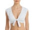 Фото #1 товара Bleu Rod Beattie Women Open Tie Front Cap Sleeve Crop Bikini Top White, White, 6