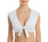 Фото #1 товара Bleu Rod Beattie Women Open Tie Front Cap Sleeve Crop Bikini Top White, White, 6